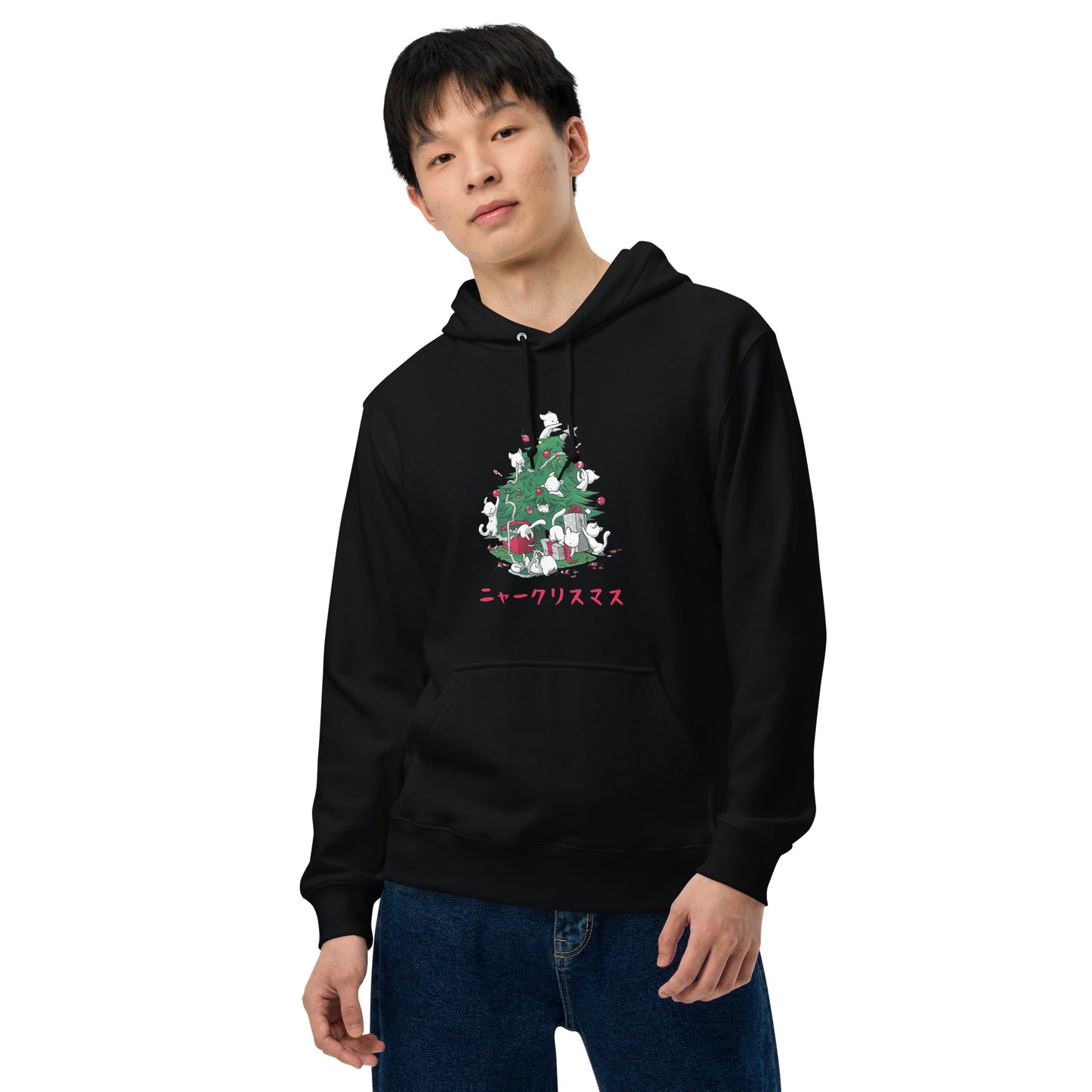 【クリスマス限定商品】猫 パーカー ねこ かわいい 猫イラスト 猫クリスマス.