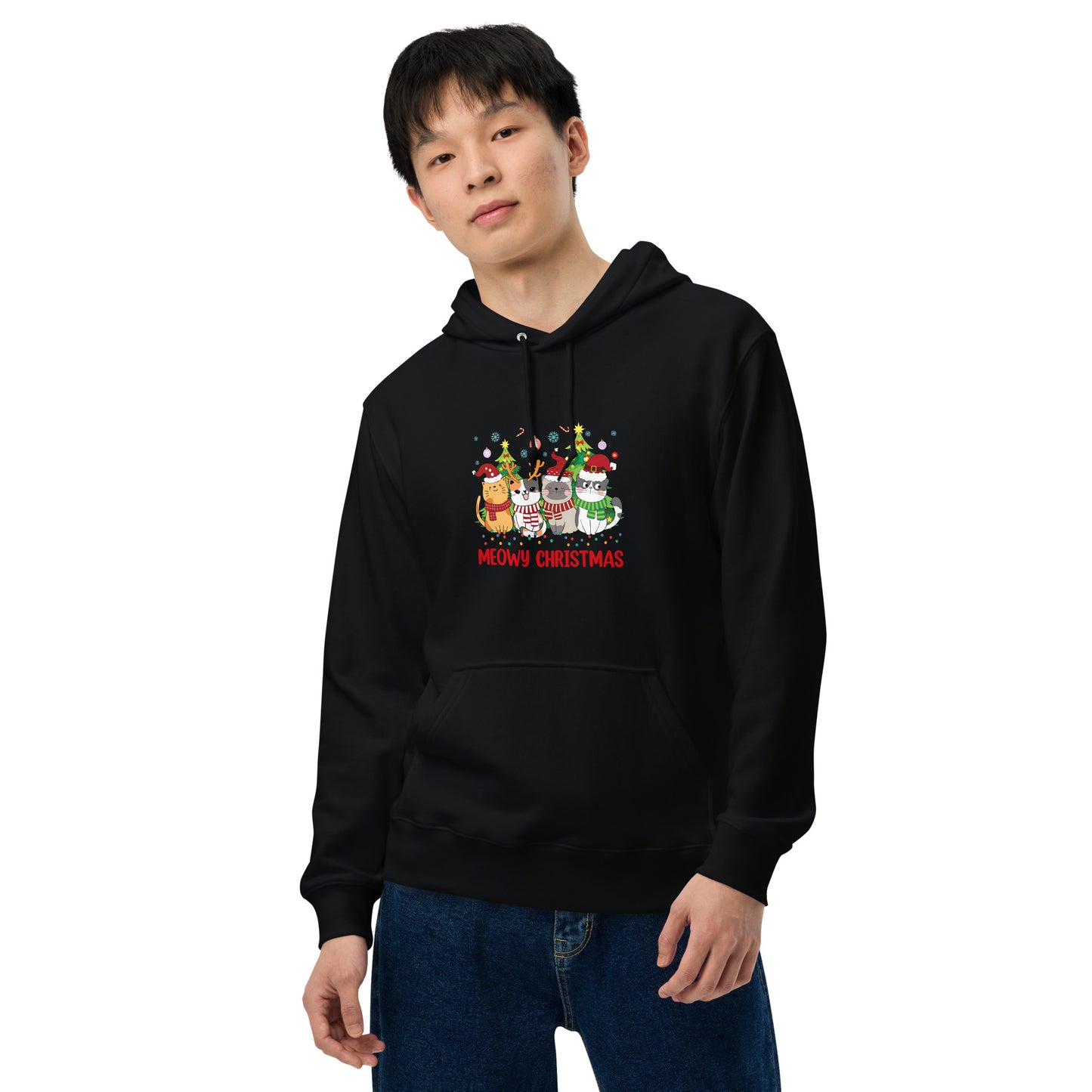 【クリスマス限定商品】猫 パーカー ねこ かわいい 猫イラスト 猫クリスマス.