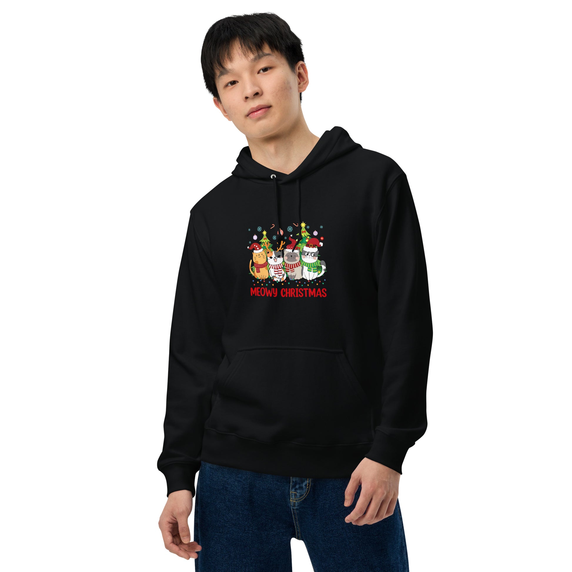 【クリスマス限定商品】猫 パーカー ねこ かわいい 猫イラスト 猫クリスマス.