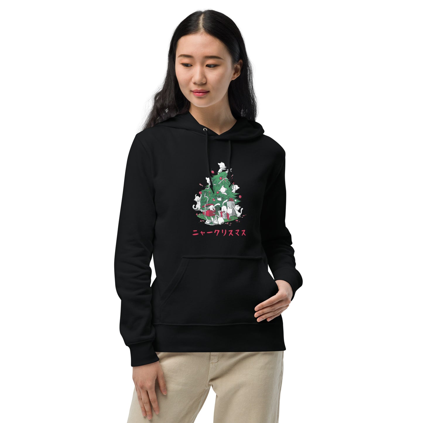 【クリスマス限定商品】猫 パーカー ねこ かわいい 猫イラスト 猫クリスマス.