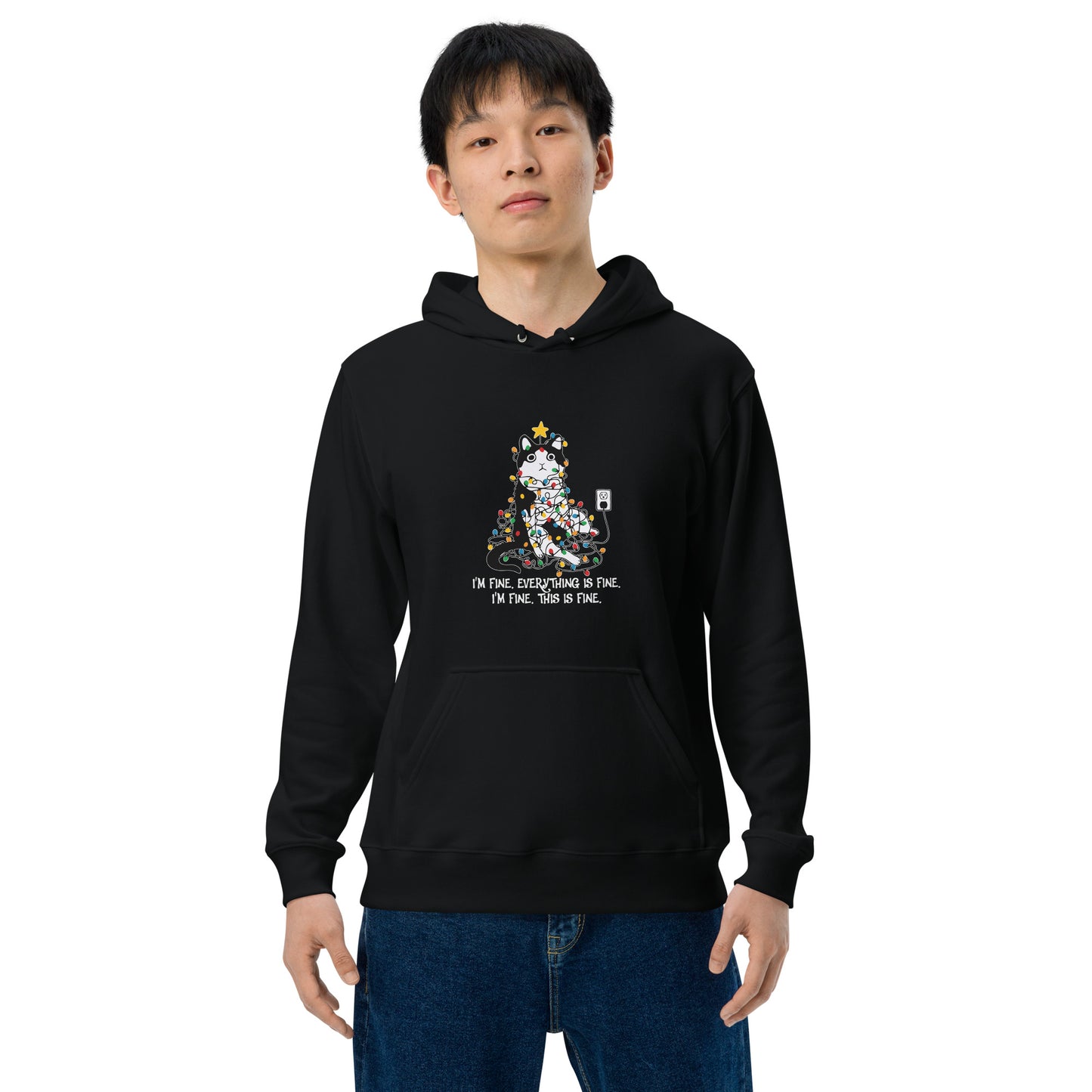 【クリスマス限定商品】猫 パーカー ねこ かわいい 猫イラスト 猫クリスマス.