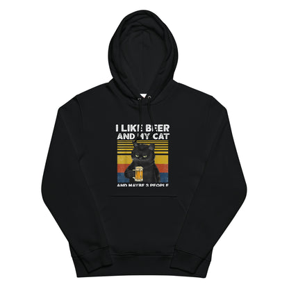 「I LIKE BEER AND MY CAT 」誕生日プレゼントにも最適！居酒屋・飲み会で話題の面白パーカー｜日本酒・ビール・焼酎・ウイスキー好きにおすすめ