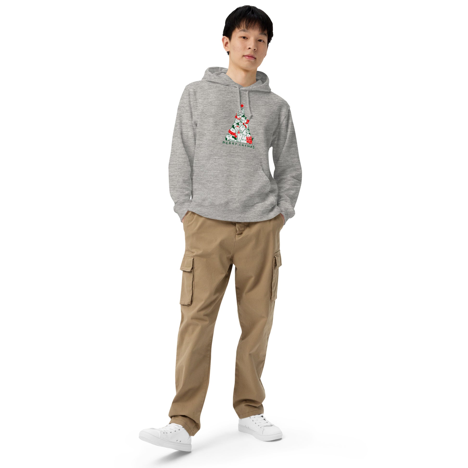 【クリスマス限定商品】猫 パーカー ねこ かわいい 猫イラスト 猫クリスマス.