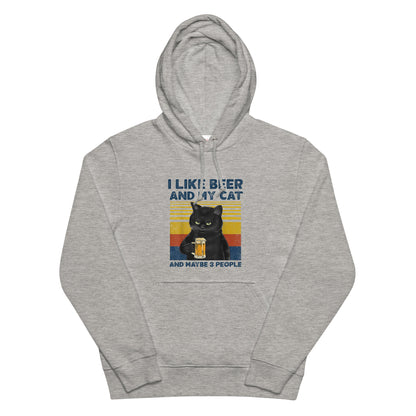 「I LIKE BEER AND MY CAT 」誕生日プレゼントにも最適！居酒屋・飲み会で話題の面白パーカー｜日本酒・ビール・焼酎・ウイスキー好きにおすすめ