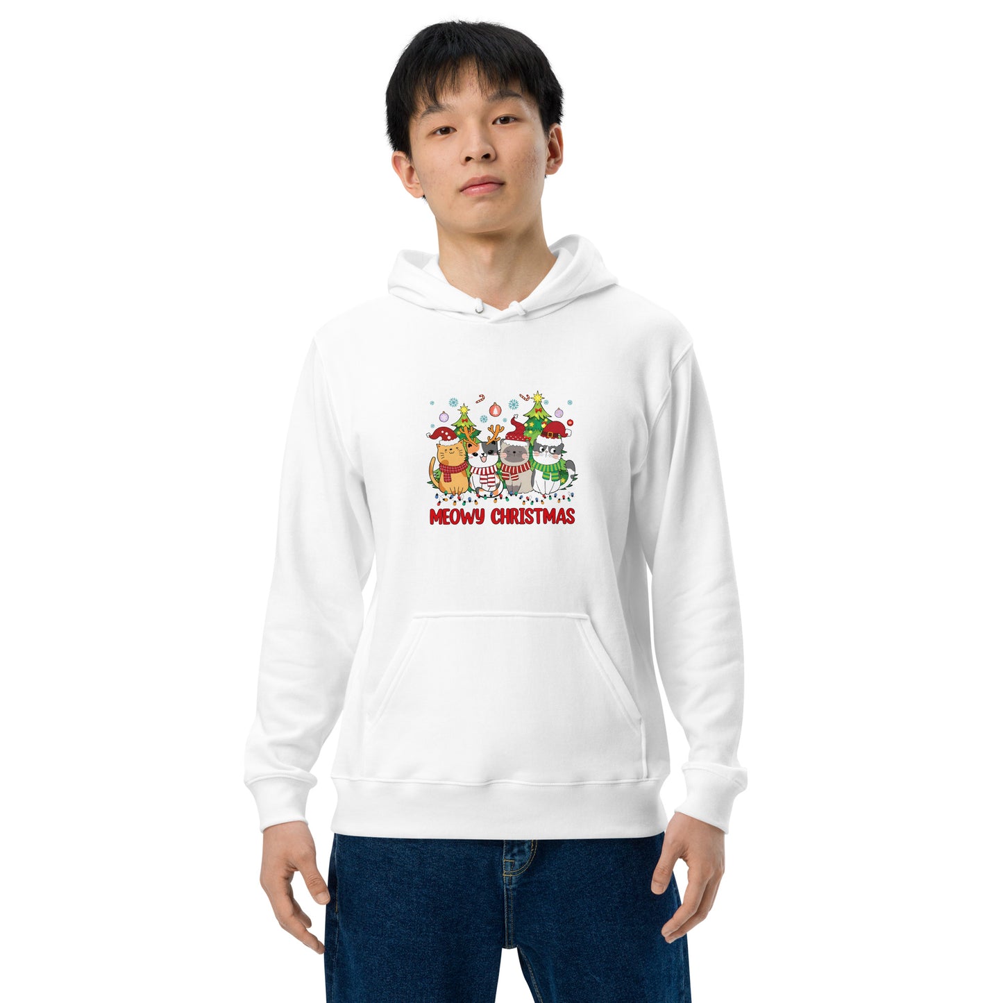 【クリスマス限定商品】猫 パーカー ねこ かわいい 猫イラスト 猫クリスマス.