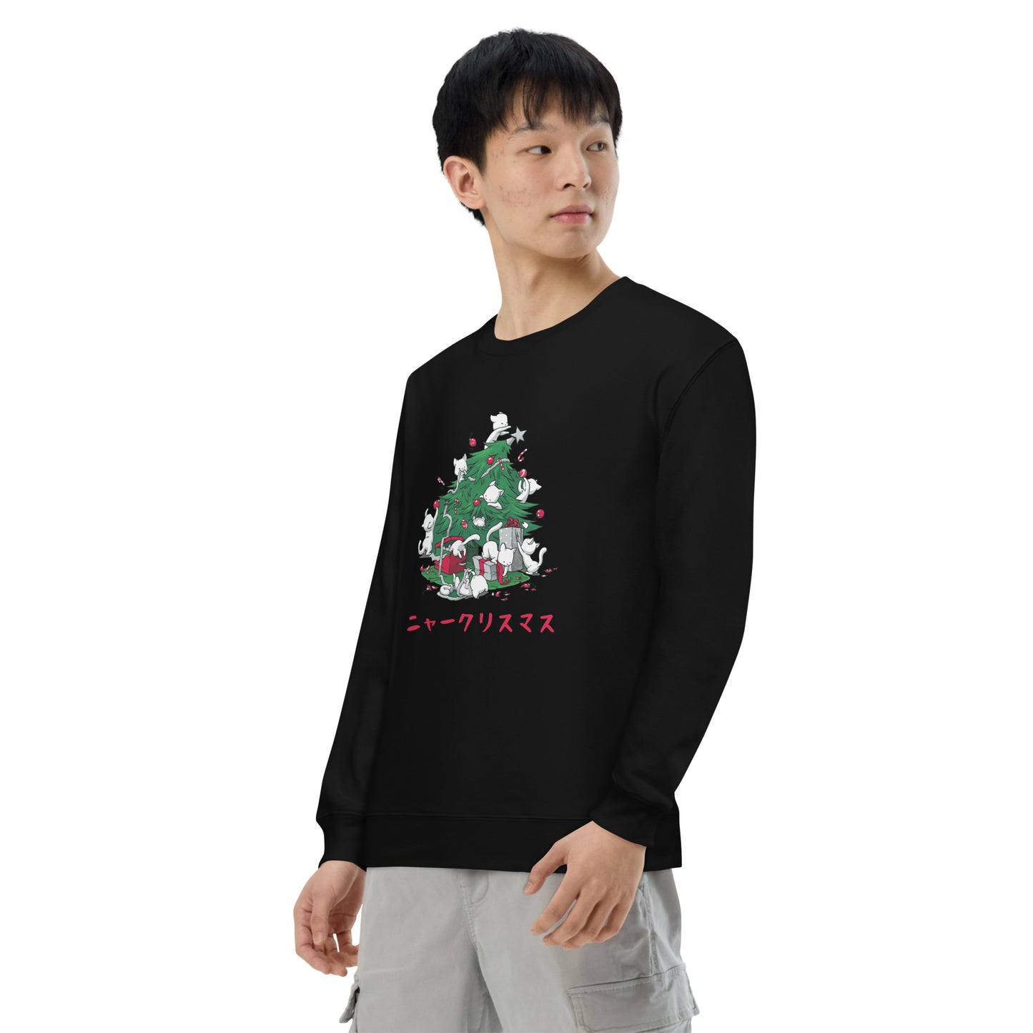 【クリスマス限定商品】猫 トレーナー ねこ かわいい 猫イラスト 猫クリスマス.