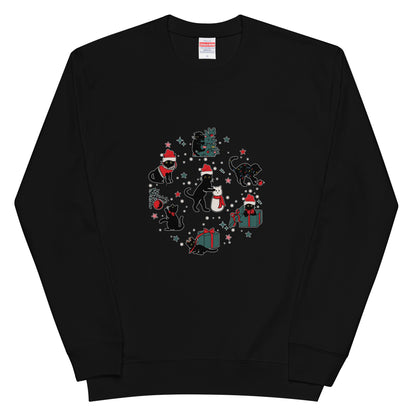 【クリスマス限定商品】猫 トレーナー ねこ かわいい 猫イラスト 猫クリスマス.