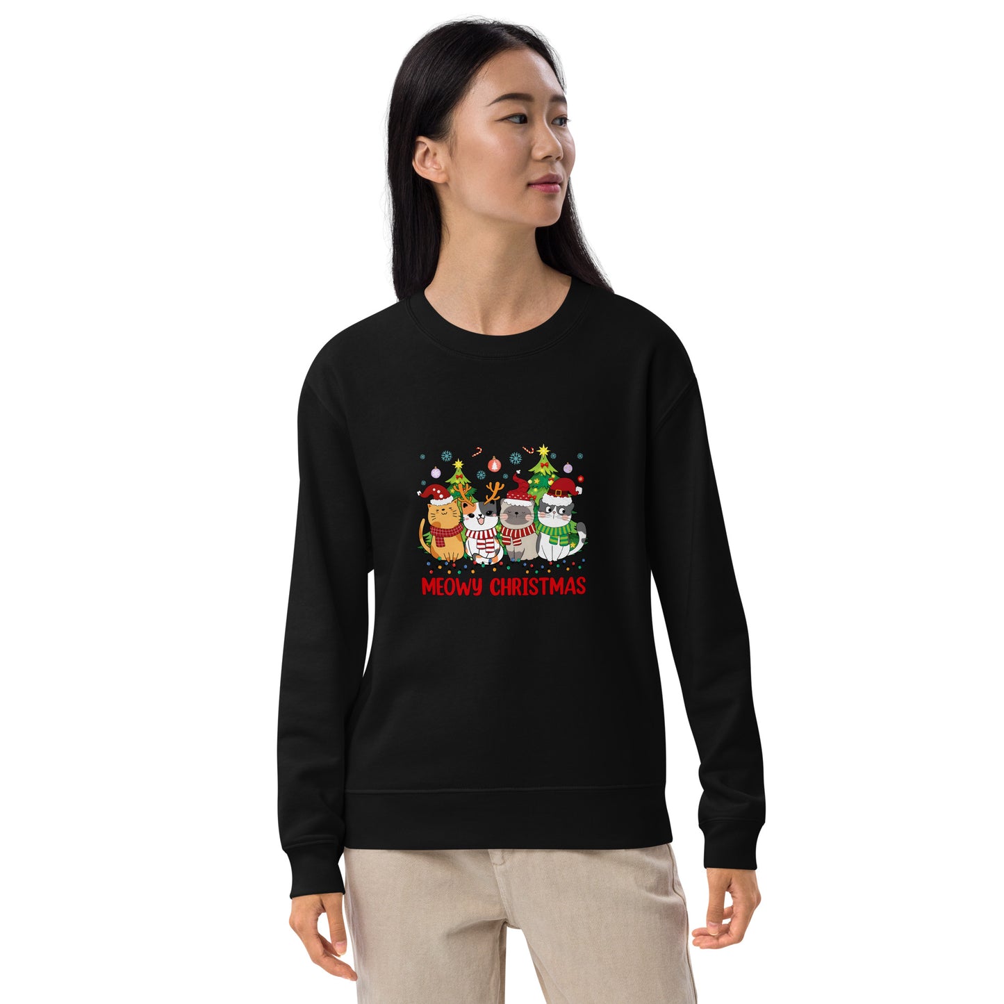 【クリスマス限定商品】猫 トレーナー ねこ かわいい 猫イラスト 猫クリスマス.