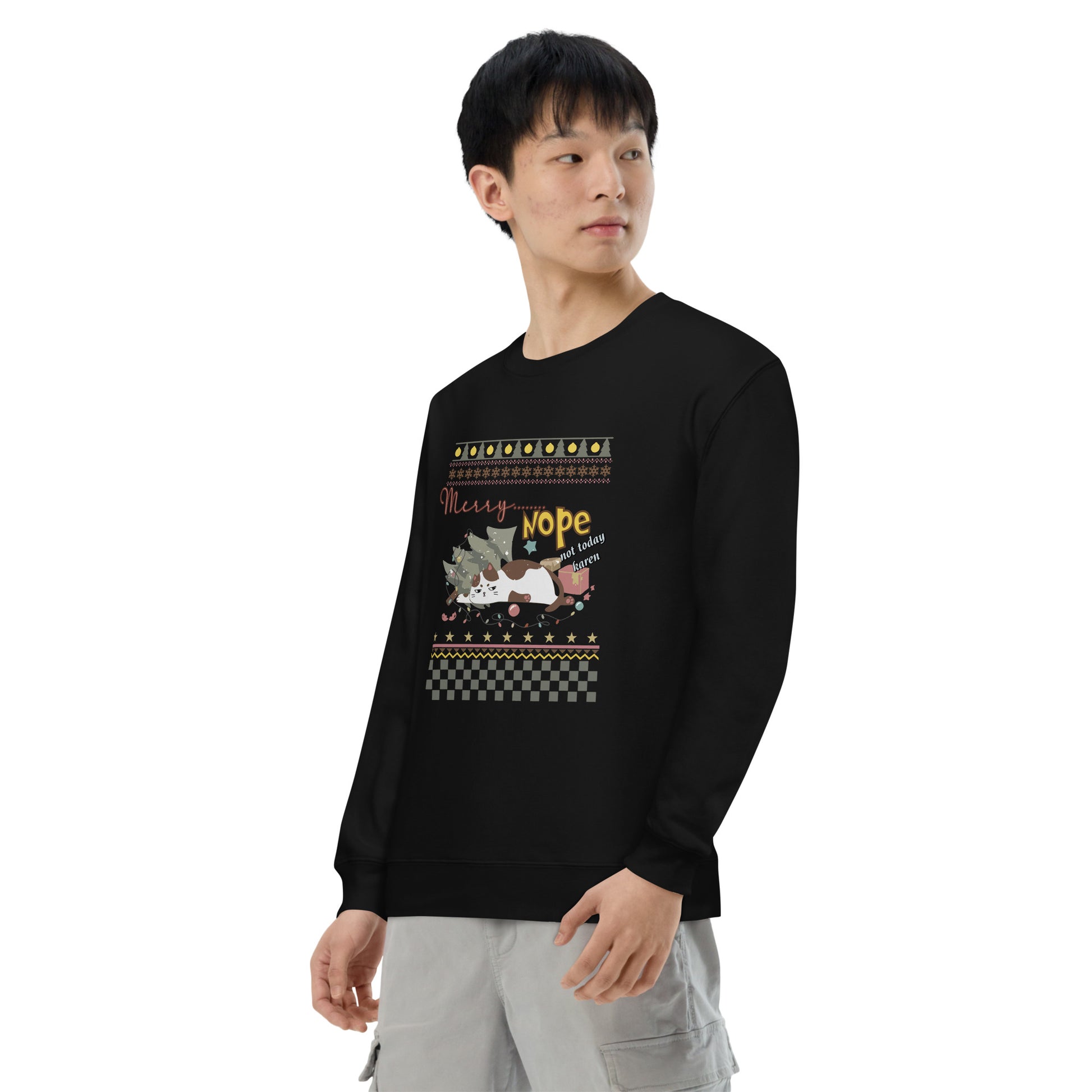 【クリスマス限定商品】猫 トレーナー ねこ かわいい 猫イラスト 猫クリスマス.