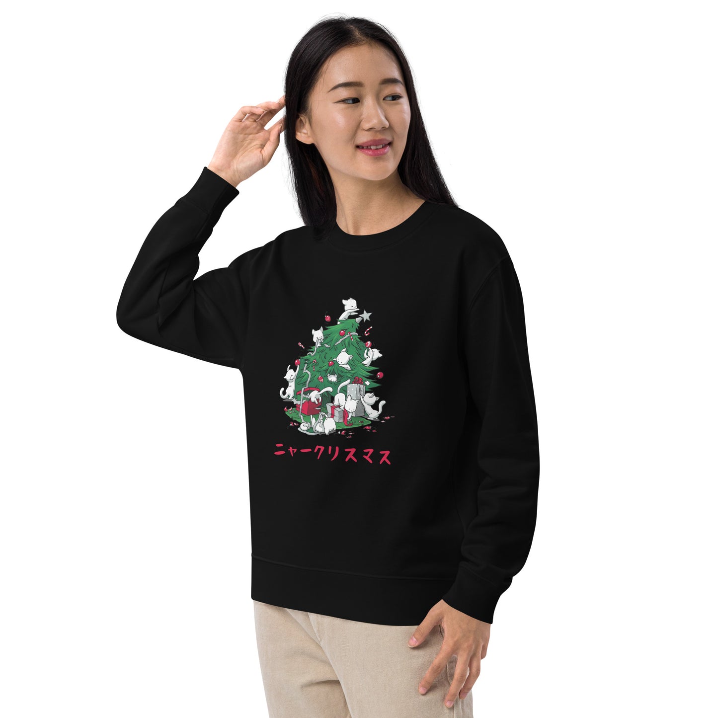 【クリスマス限定商品】猫 トレーナー ねこ かわいい 猫イラスト 猫クリスマス.