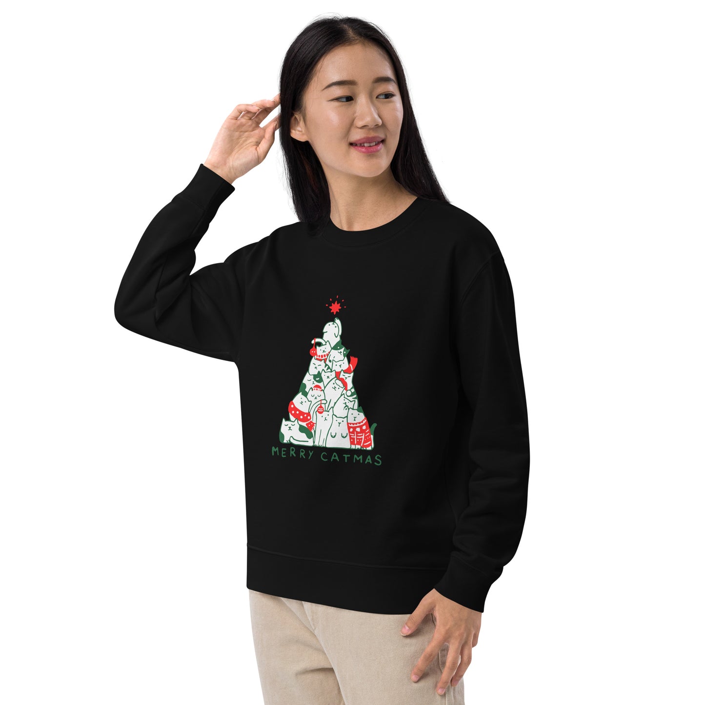 【クリスマス限定商品】猫 トレーナー ねこ かわいい 猫イラスト 猫クリスマス.