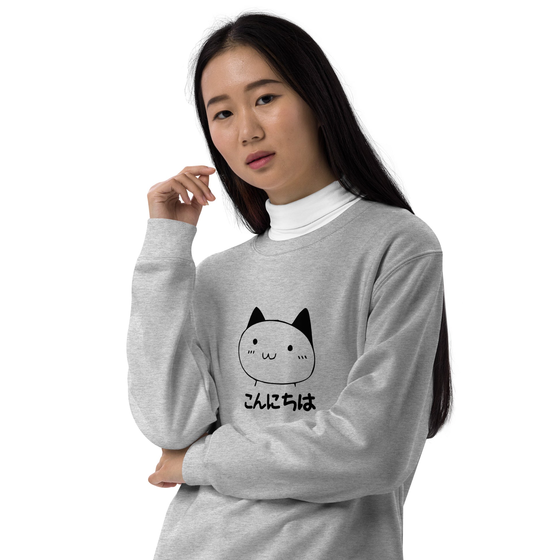 猫 トレーナー ねこ かわいい 猫イラスト こんにちは.
