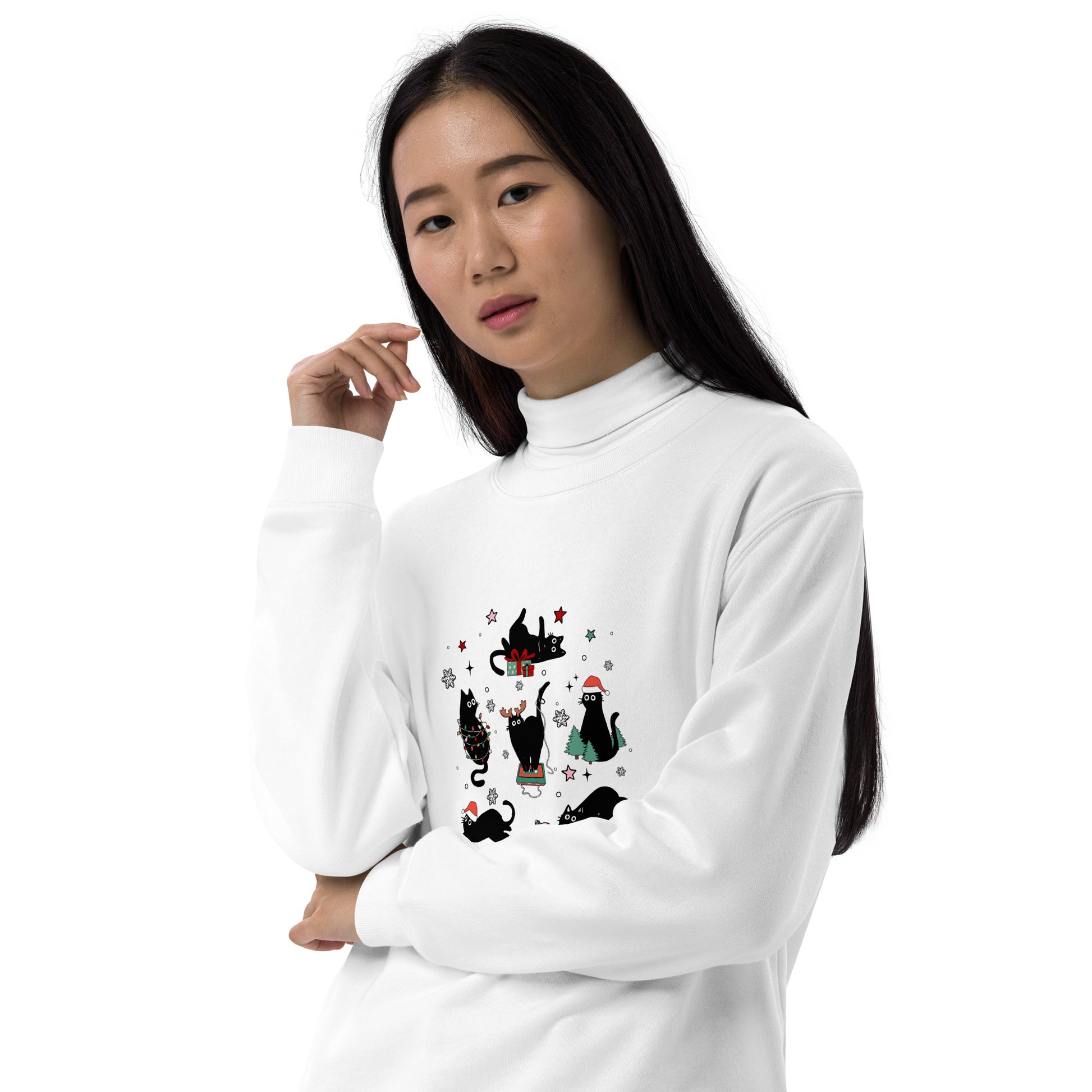 【クリスマス限定商品】猫 トレーナー ねこ かわいい 猫イラスト 猫クリスマス.