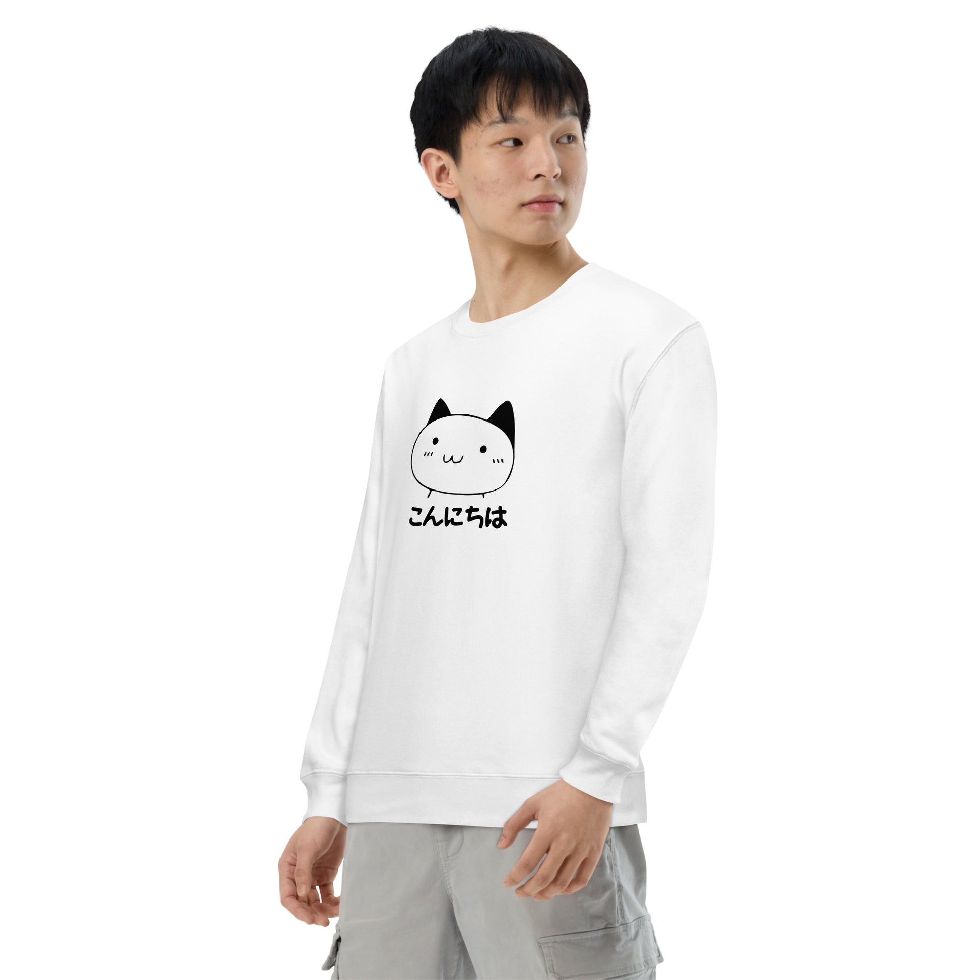 猫 トレーナー ねこ かわいい 猫イラスト こんにちは.
