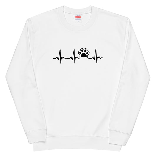 犬 トレーナー いぬ かわいい 犬イラスト ハートビート 心電図.