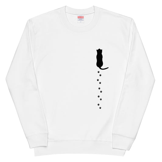 猫 トレーナー ねこ かわいい 猫イラスト 猫の足跡.