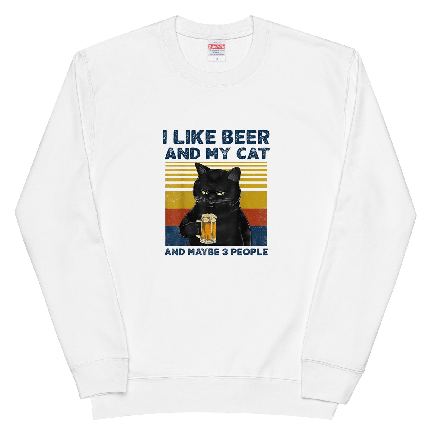 「I LIKE BEER AND MY CAT 」誕生日プレゼントにも最適！居酒屋・飲み会で話題の面白トレーナー｜日本酒・ビール・焼酎・ウイスキー好きにおすすめ