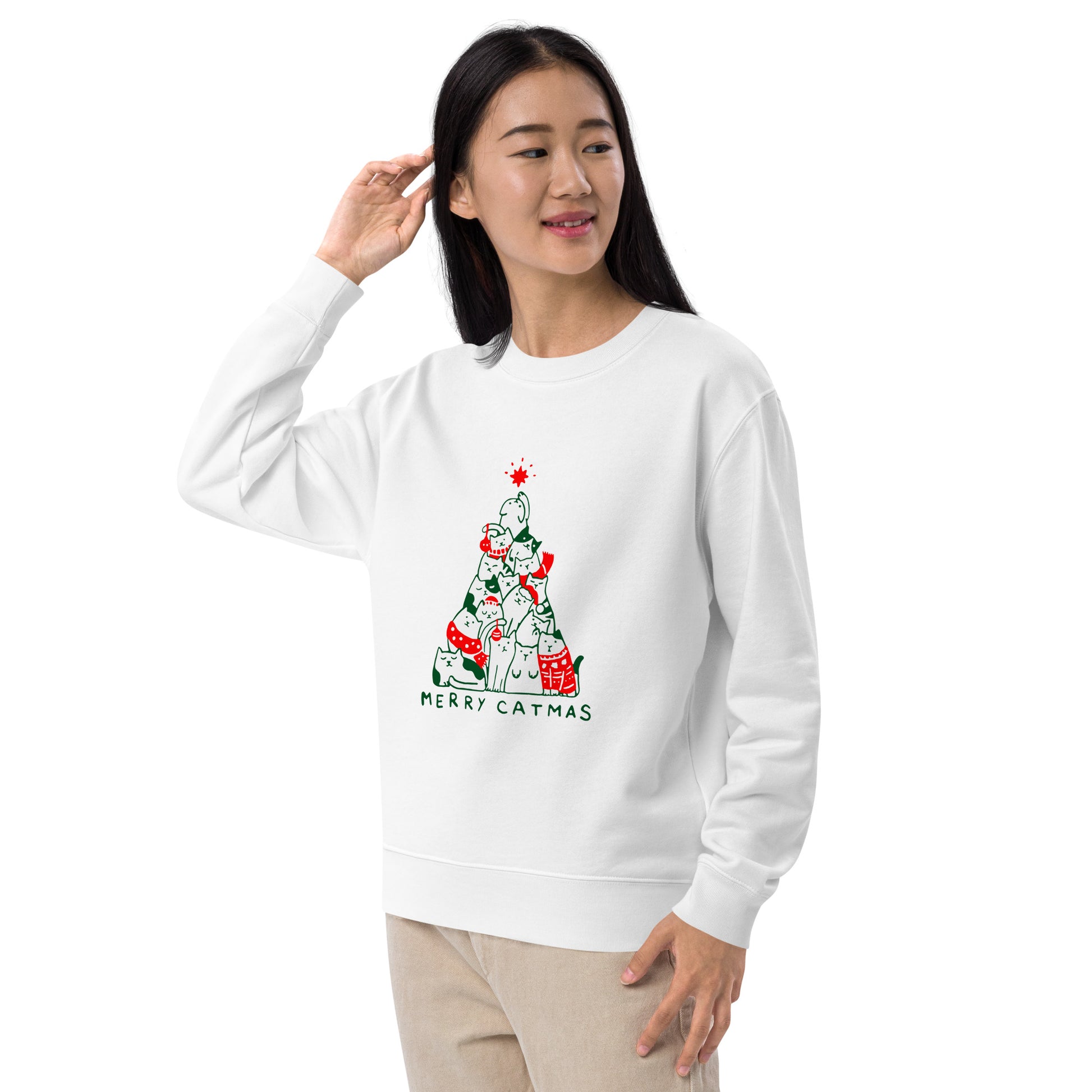 【クリスマス限定商品】猫 トレーナー ねこ かわいい 猫イラスト 猫クリスマス.