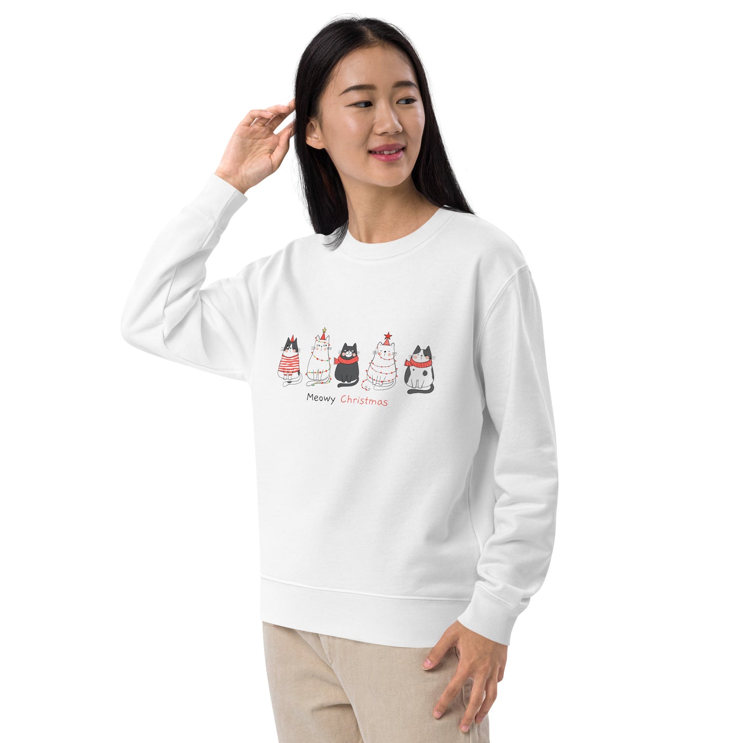 【クリスマス限定商品】猫 トレーナー ねこ かわいい 猫イラスト 猫クリスマス.