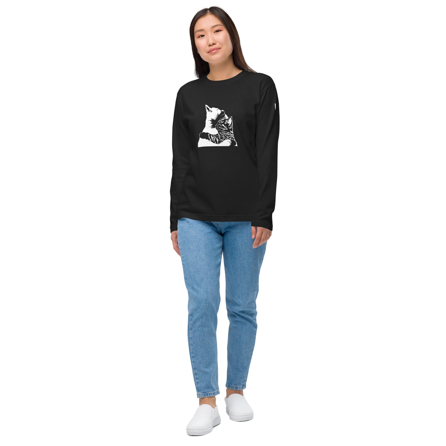 【バレンタイン限定】猫 ロン t 猫 長袖 t シャツ ねこ 猫イラスト 可愛い猫