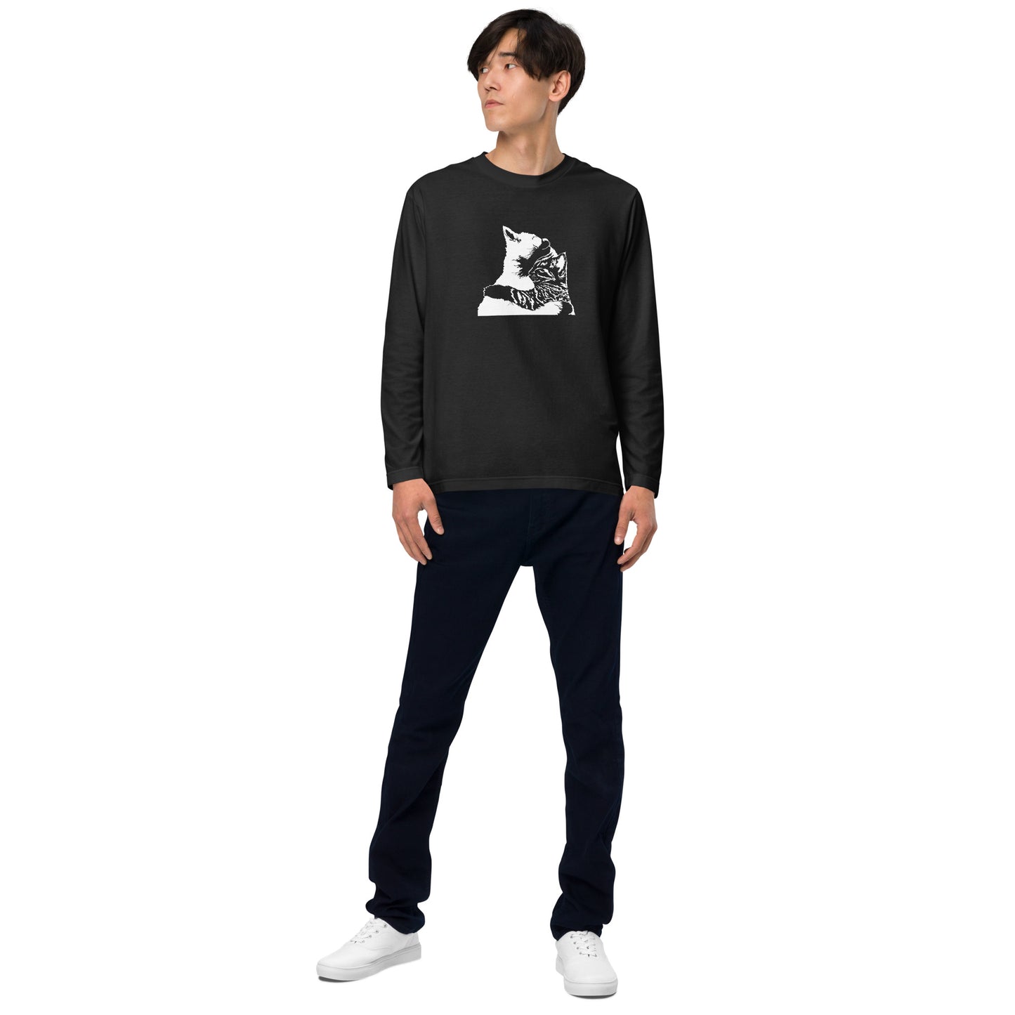 【バレンタイン限定】猫 ロン t 猫 長袖 t シャツ ねこ 猫イラスト 可愛い猫