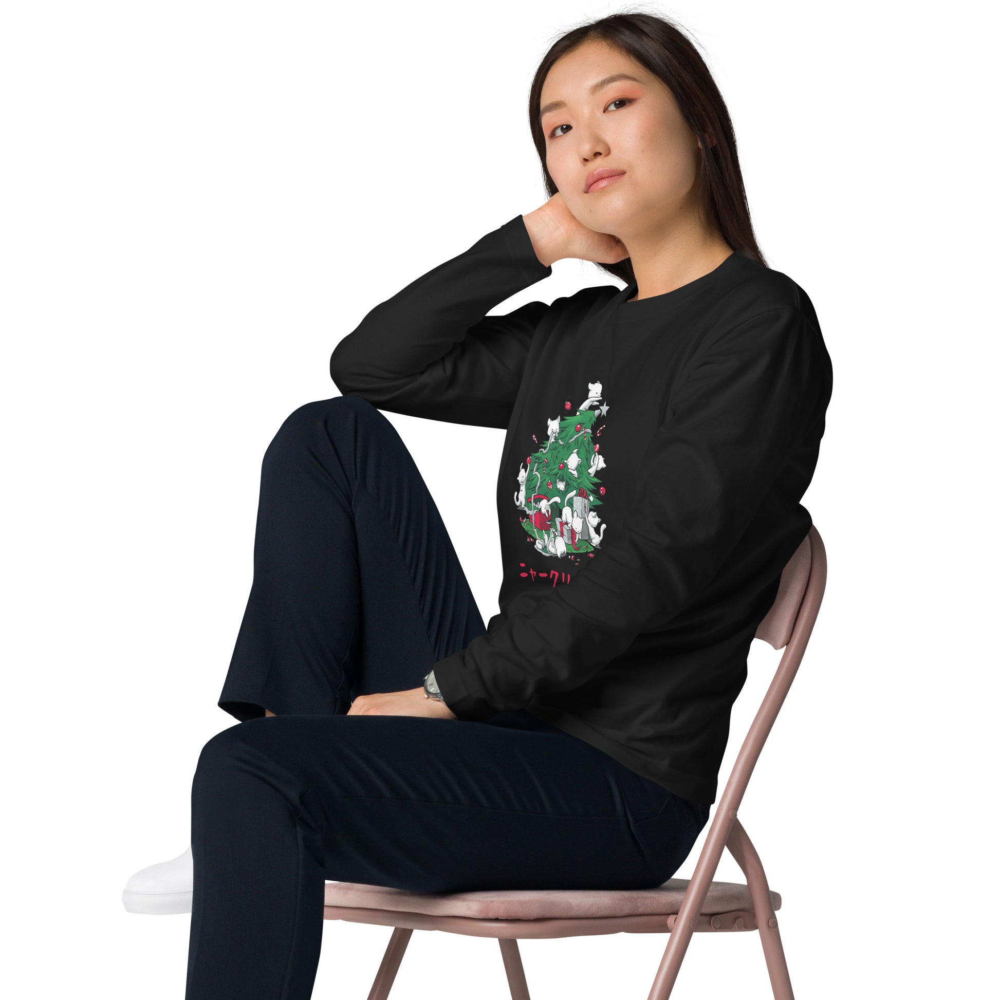 【クリスマス限定商品】猫 ロン t 猫 長袖 t シャツ ねこ 猫イラストニャークリスマス.