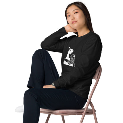 【バレンタイン限定】猫 ロン t 猫 長袖 t シャツ ねこ 猫イラスト 可愛い猫.