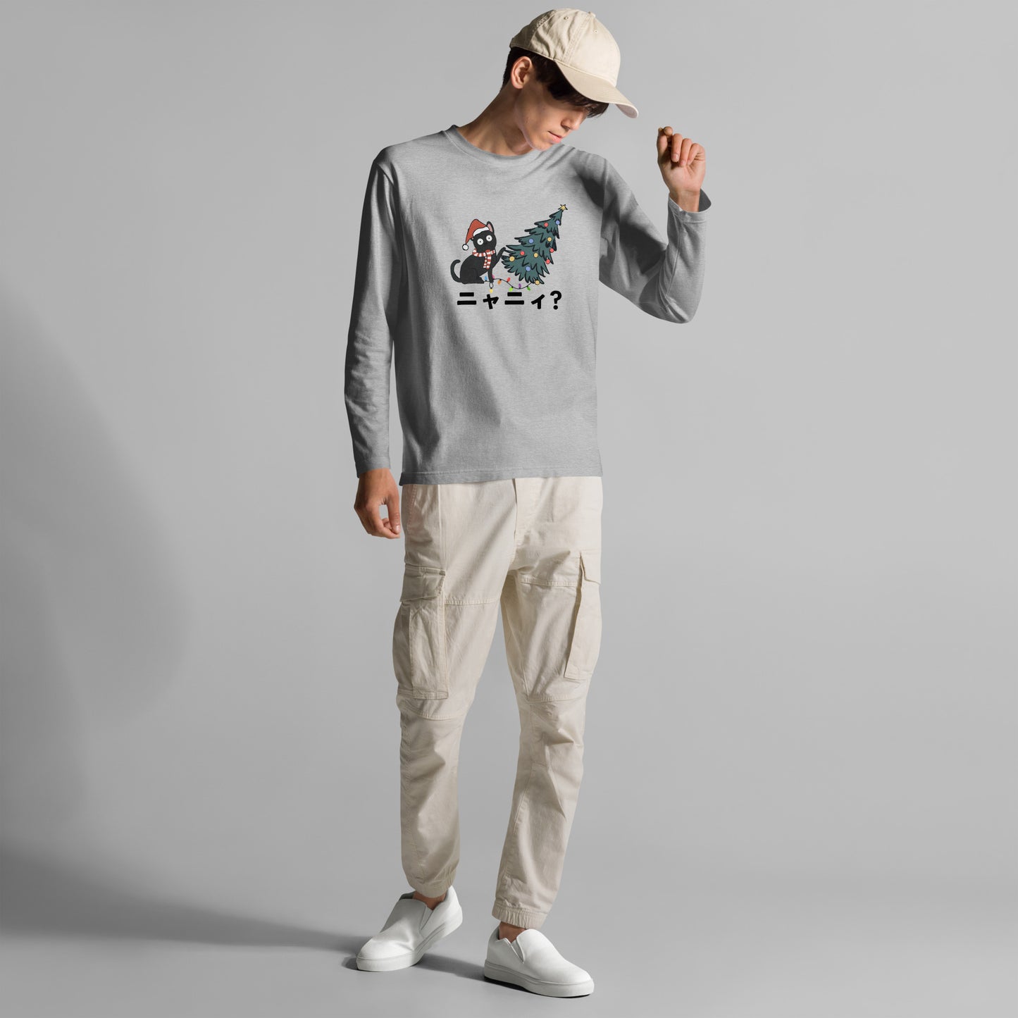 【クリスマス限定商品】猫 ロン t 猫 長袖 t シャツ ねこ 猫イラスト ニャーニー？.