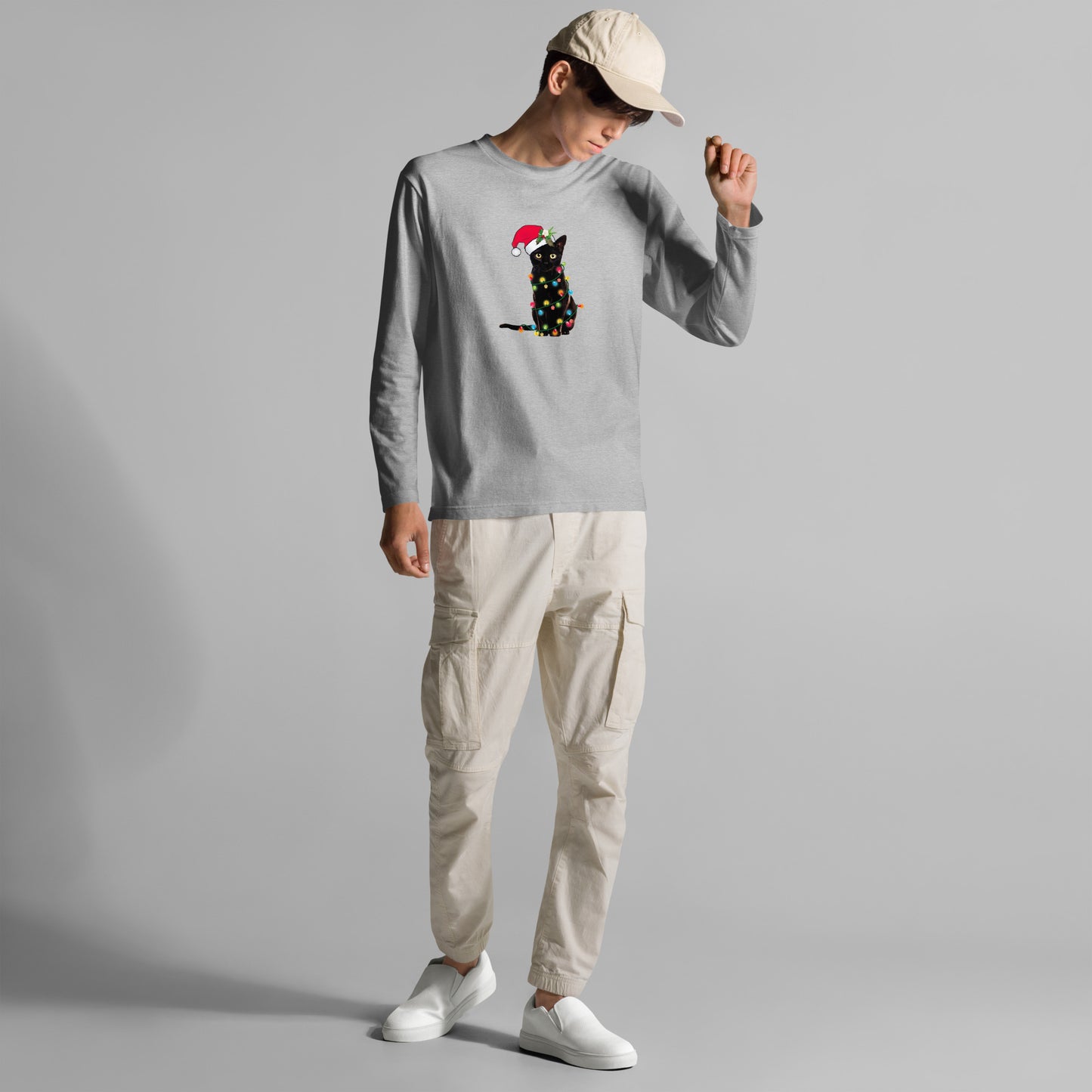 【クリスマス限定商品】猫 ロン t 猫 長袖 t シャツ ねこ 猫イラスト 猫クリスマス.