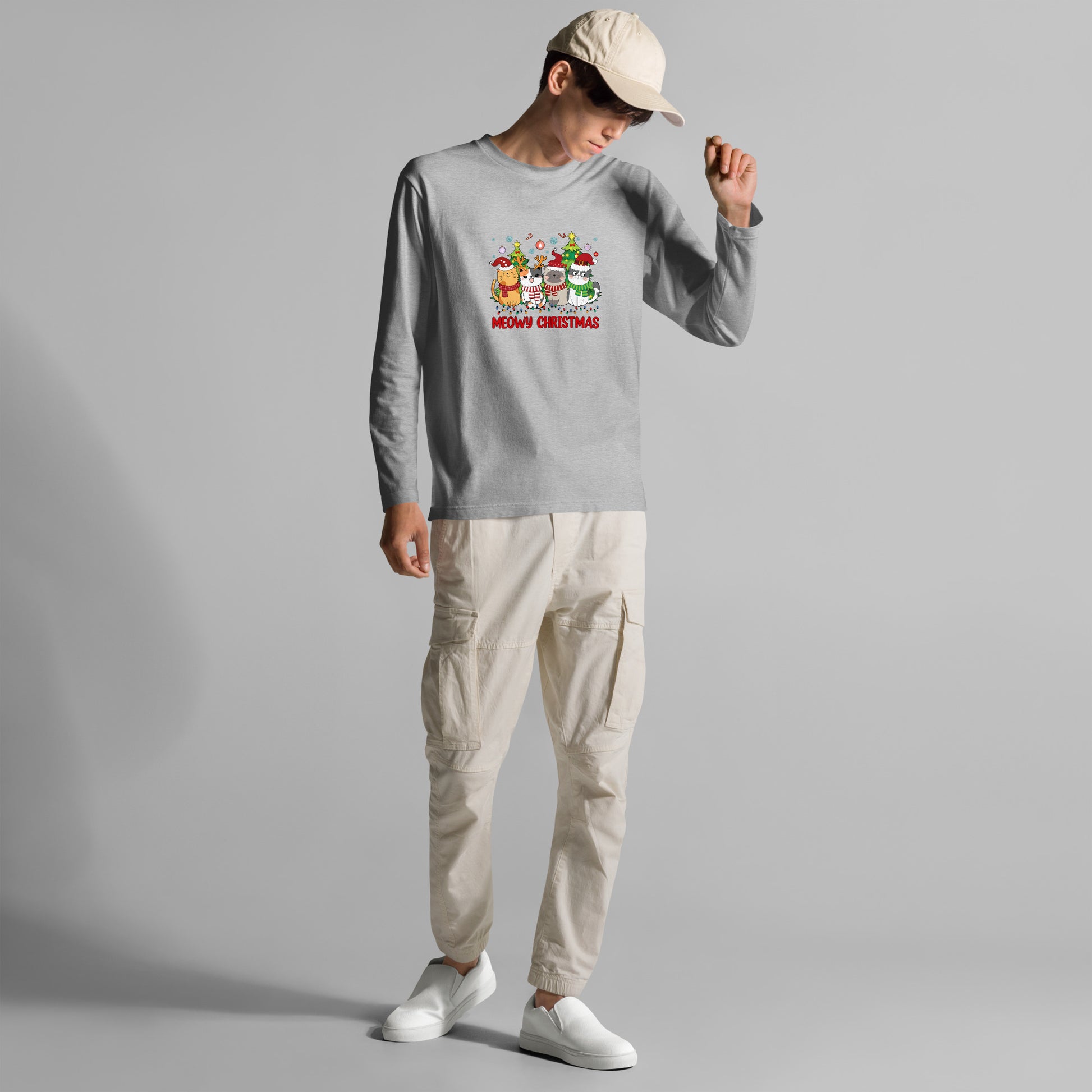 【クリスマス限定商品】猫 ロン t 猫 長袖 t シャツ ねこ 猫イラスト 猫クリスマス.