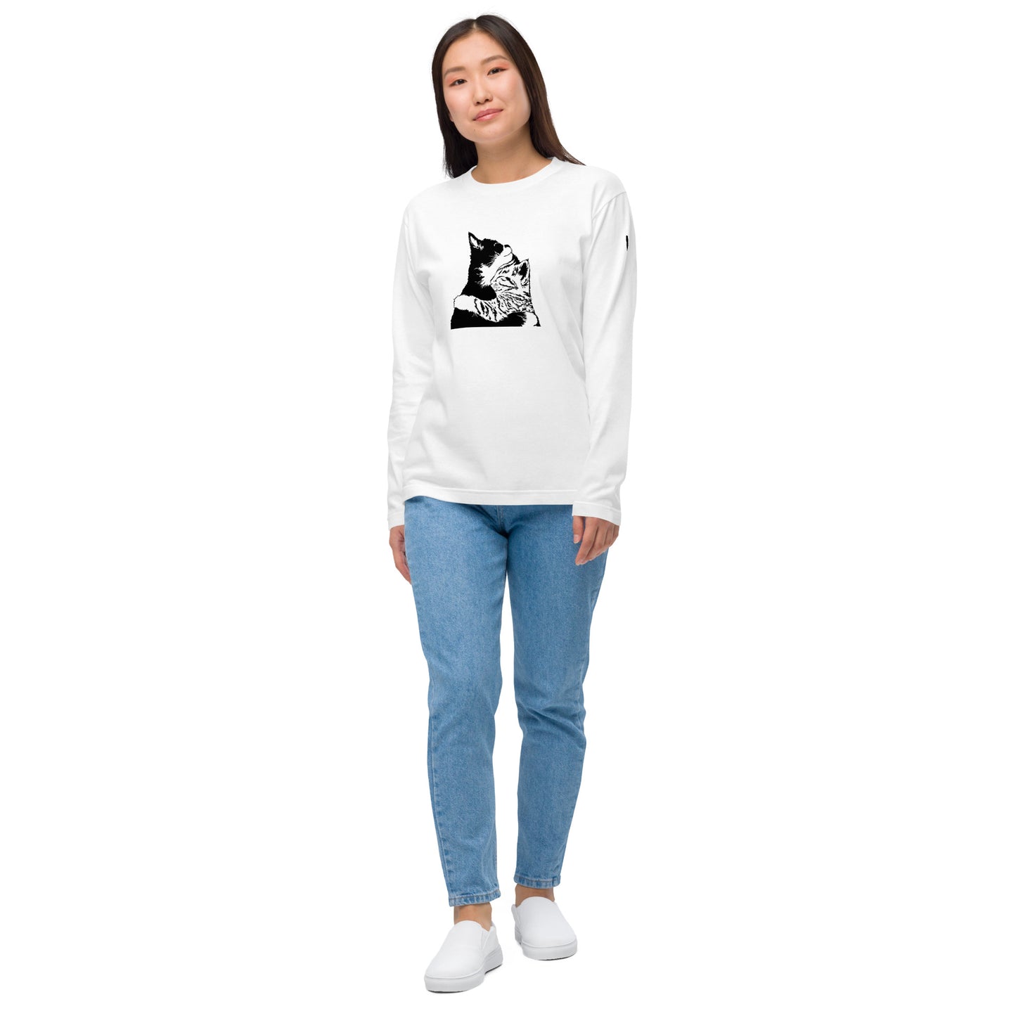 【バレンタイン限定】猫 ロン t 猫 長袖 t シャツ ねこ 猫イラスト 可愛い猫
