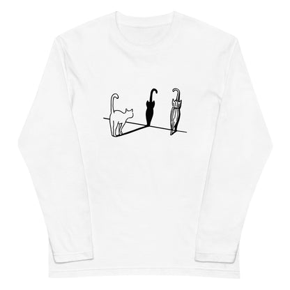 猫 ロン t 猫 長袖 t シャツ ねこ 猫イラスト 猫＆傘.