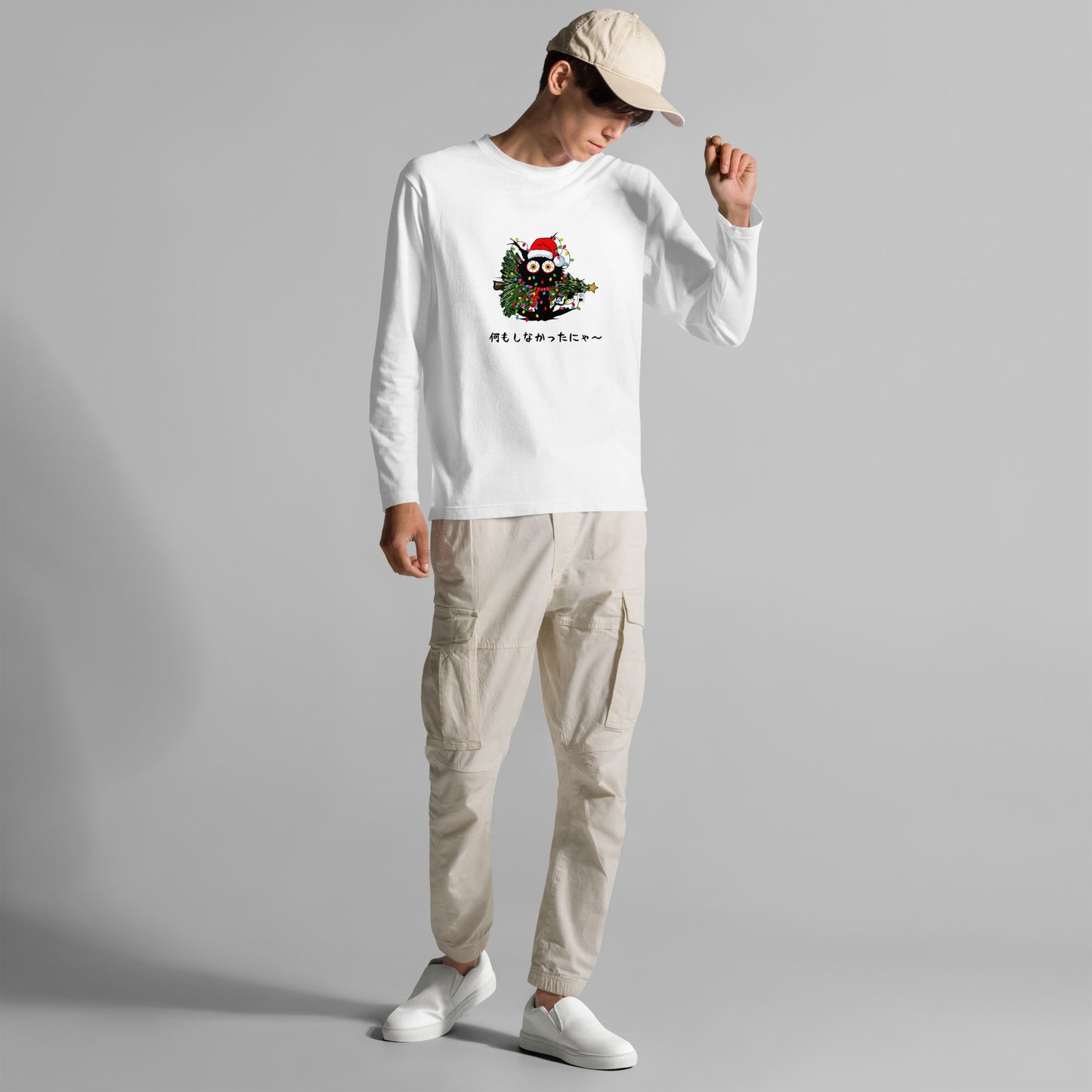 【クリスマス限定商品】猫 ロン t 猫 長袖 t シャツ ねこ 猫イラスト 猫クリスマス.