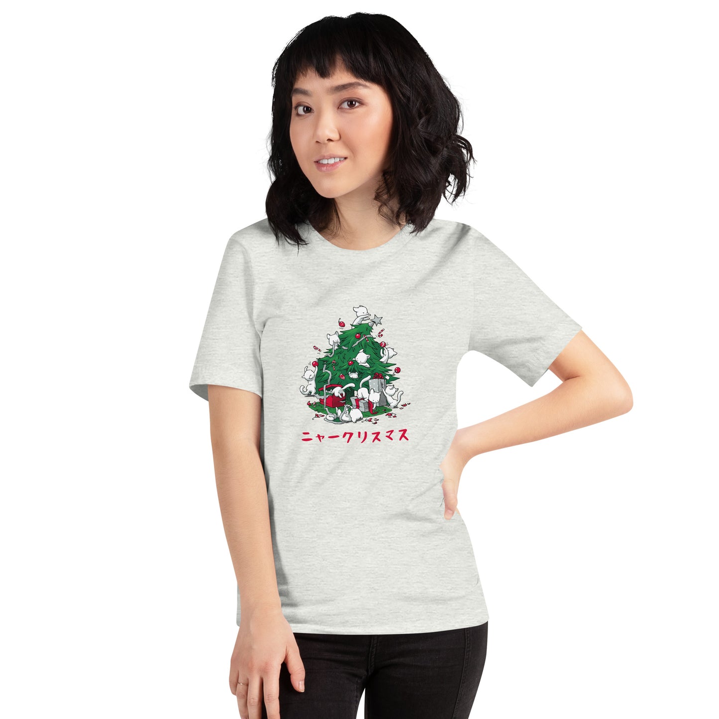 【クリスマス限定商品】猫tシャツ ねこ 猫イラスト 猫クリスマス.