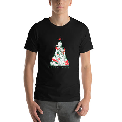 【クリスマス限定商品】猫tシャツ ねこ 猫イラスト 猫クリスマス.