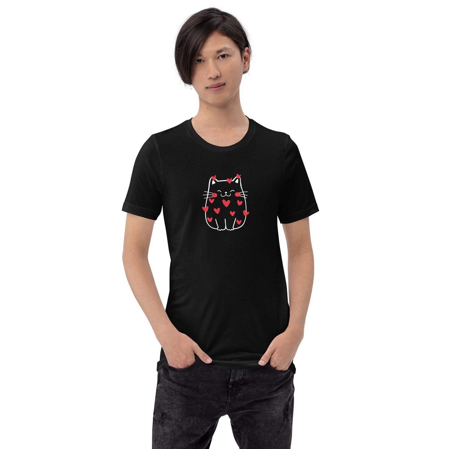【バレンタイン限定】猫tシャツ ねこ 猫イラスト｜アダルト&キッズサイズ.