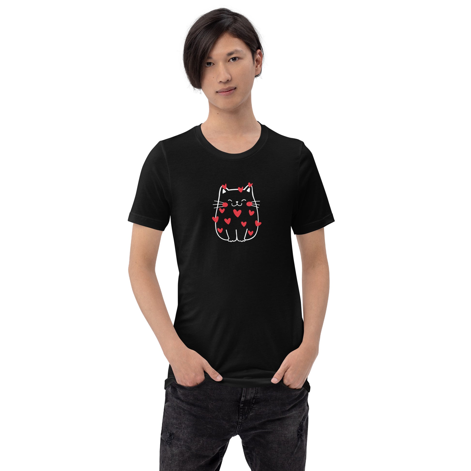【バレンタイン限定】猫tシャツ ねこ 猫イラスト｜アダルト&キッズサイズ.