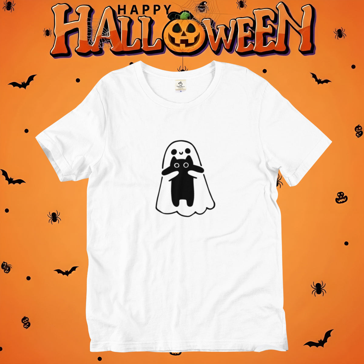 猫tシャツ ねこ 猫イラスト おもしろ tシャツ かわいい ハロウィン｜アダルト&キッズサイズ