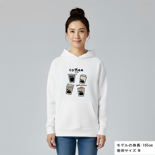 猫 パーカー ねこ かわいい 猫イラスト 猫コーヒー 猫カフェ