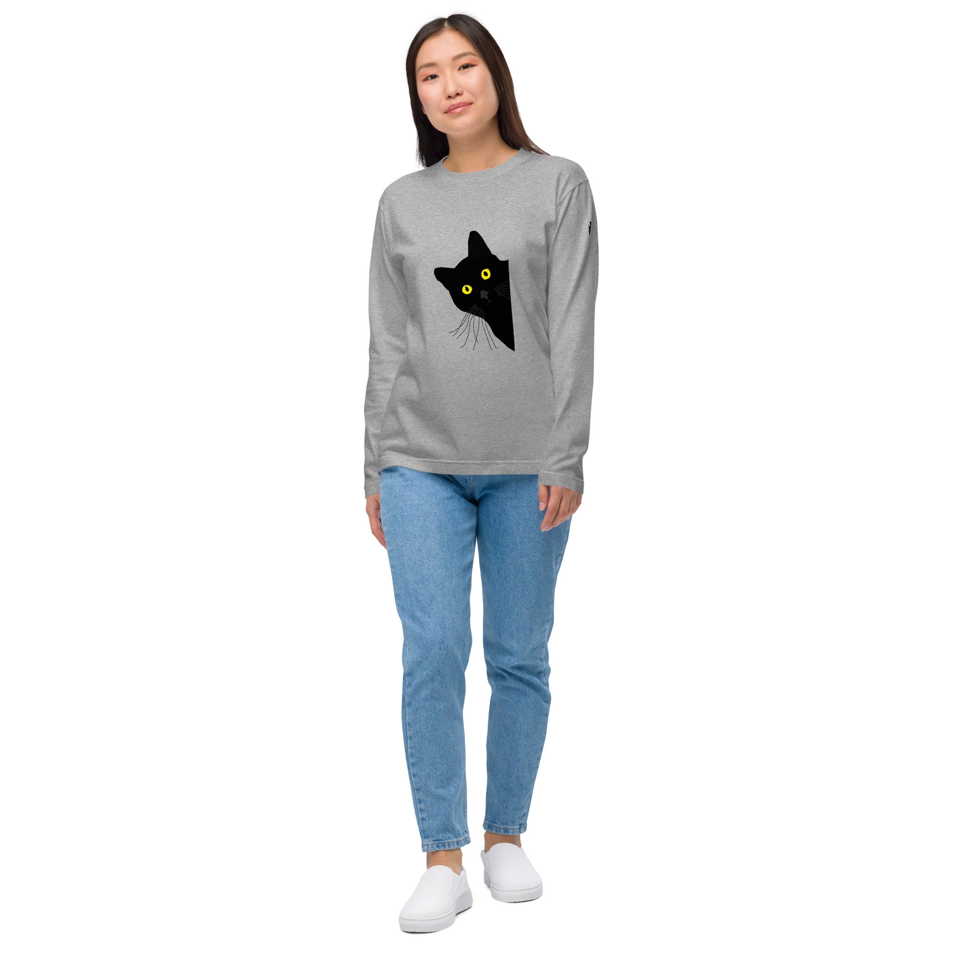猫 ロン t 猫 長袖 t シャツ ねこ 猫イラスト かわいい猫.