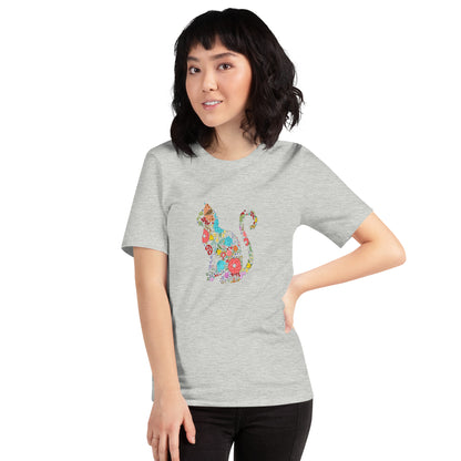 猫tシャツ ねこ 猫イラスト FLOWER CAT｜アダルト&キッズサイズ.