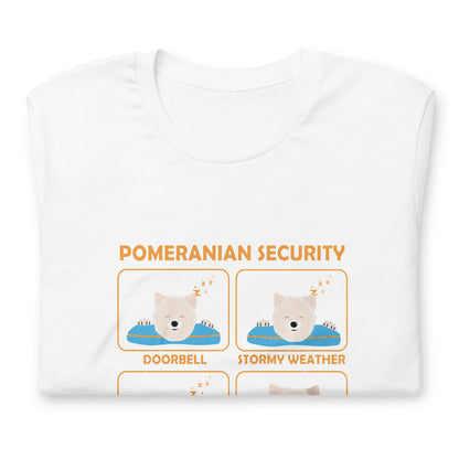犬 tシャツ 犬イラスト ポメラニアン　セキュリティ 面白いポメラニアン
