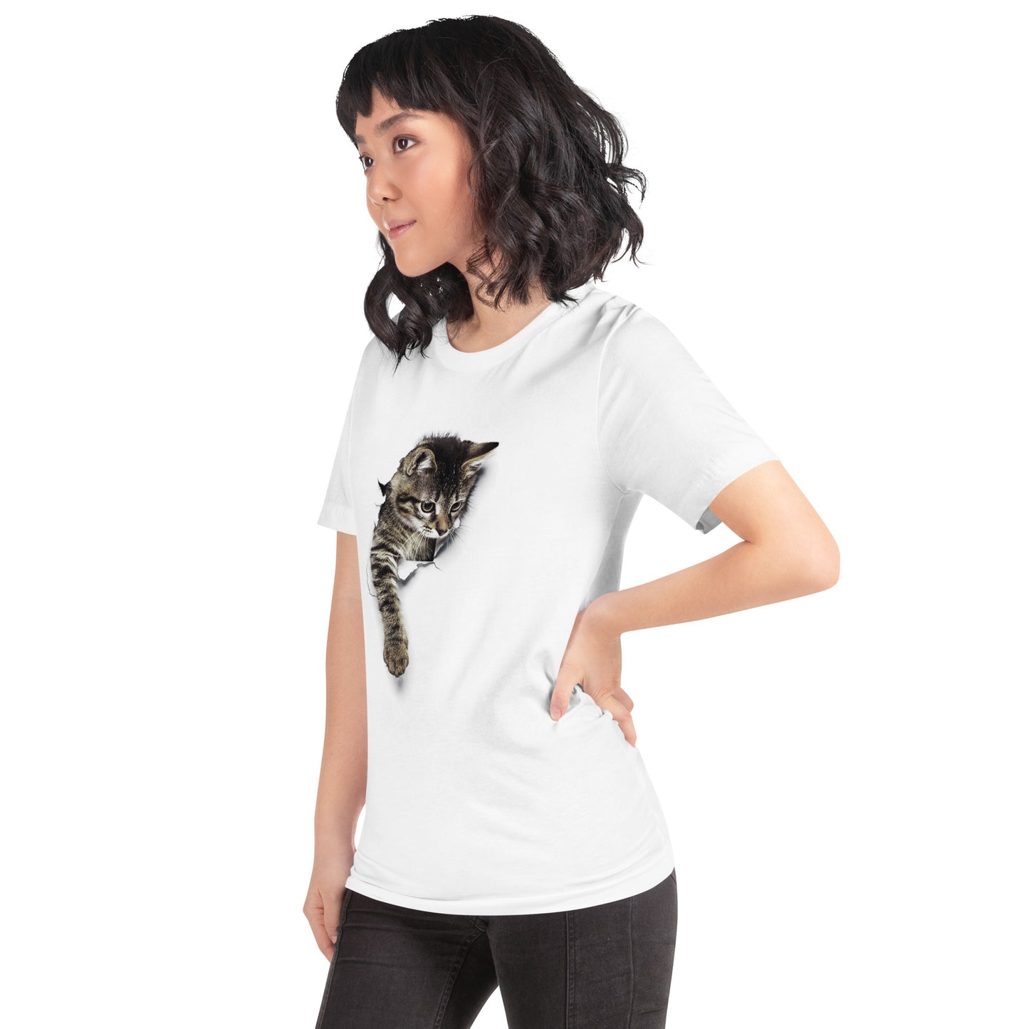 猫tシャツ ねこ 猫イラスト 3D おもしろ 可愛い