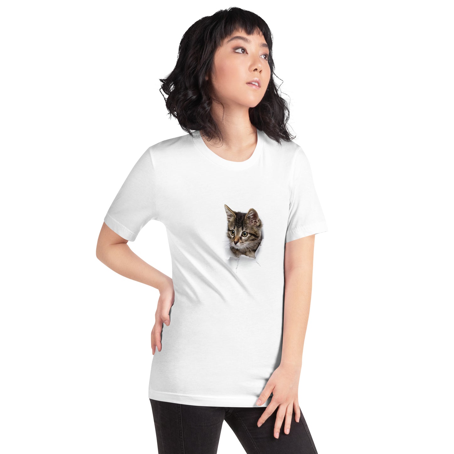 猫tシャツ ねこ 猫イラスト 3D 可愛い